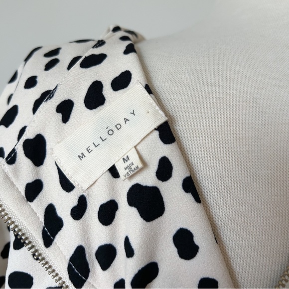 Nordstrom MELLODAY Boxy Shift Top in Black and White Animal Print • Size M - Picture 7 of 7